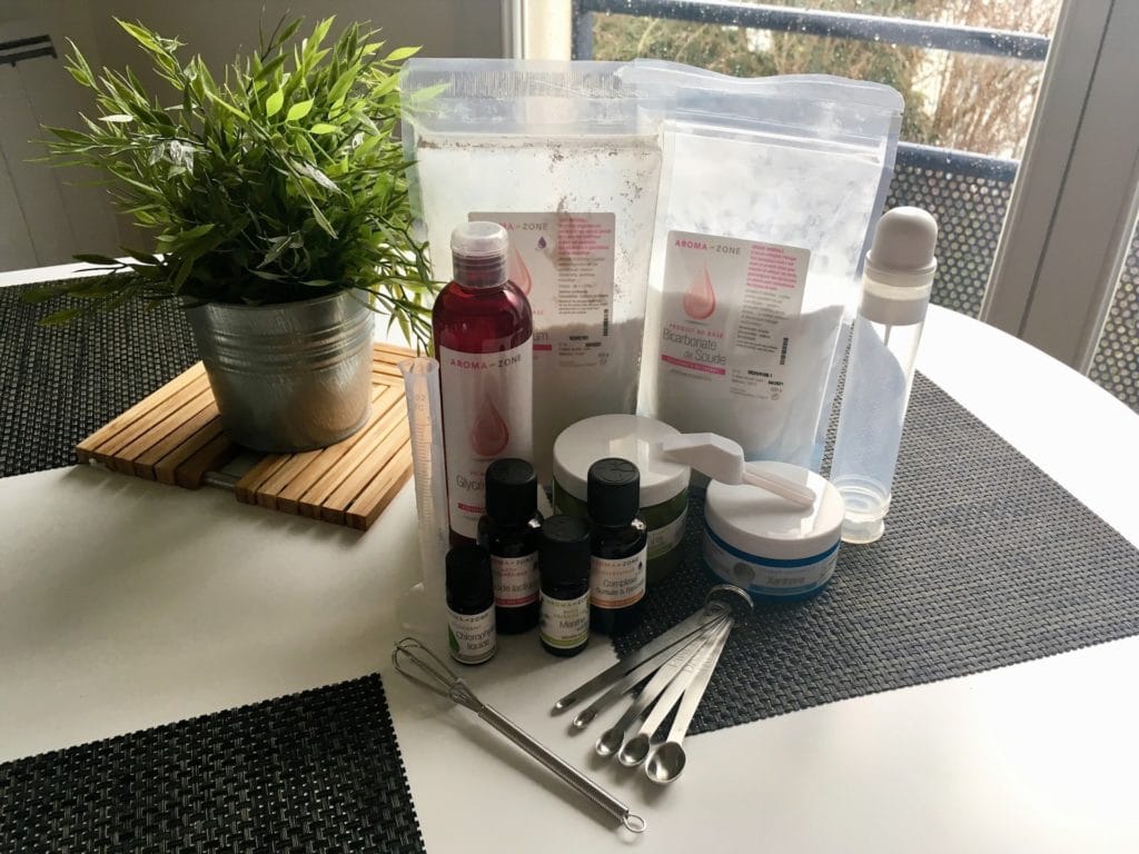 ingredients et ustensiles dentifrice naturel